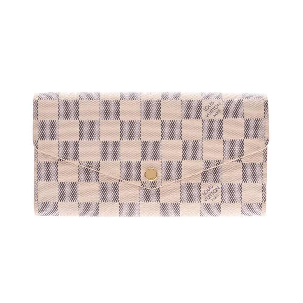 Louis Vuitton Azur White Portefeuille Wallet Sarah Leather Long